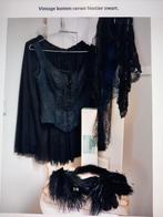 Vintage  corset bustier ,tule rok , handschoenen. zwart., Antiek en Kunst, Ophalen of Verzenden, Dames