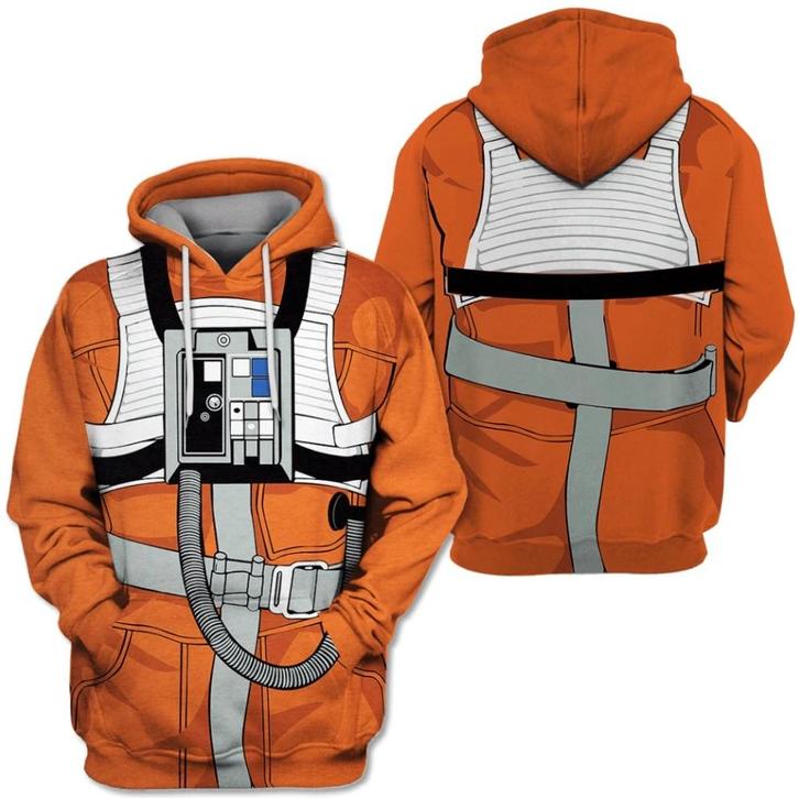 Piloten trui met capuchon (kostuum astronaut ruimtevaart), Kleding | Heren, Truien en Vesten, Nieuw, Overige maten, Oranje, Verzenden