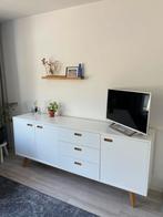 Tenzo Dressoir Bess - B200 x D43 x H82 wit met eiken poten, Huis en Inrichting, Kasten | Dressoirs, Ophalen, Eikenhout, 150 tot 200 cm