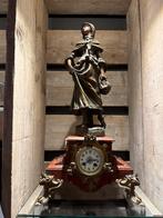 Antieke pendule met bronzen beeld, Antiek en Kunst, Antiek | Klokken, Ophalen of Verzenden