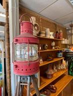 Oude antieke rode scheepslamp op statief | Loods66, Ophalen, 150 tot 200 cm