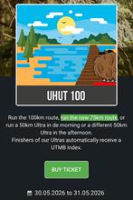 *gezocht”Uhut 100 km of 75 km, Tickets en Kaartjes, Eén persoon