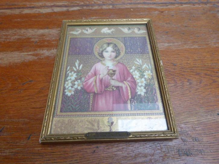 Antieke religieuze prent in mooi lijstje, Antiek en Kunst, Antiek | Religie, Ophalen of Verzenden
