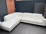 Witte leren hoekbank, Ophalen, Gebruikt, Leer