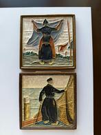 2 Cloisonne tegels Porceleyne fles - Volendam, Ophalen of Verzenden
