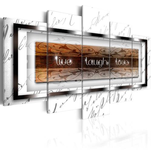 514 Live Laugh Love 5 Luik Canvas Schilderij 200x100 Nieuw, Huis en Inrichting, Woonaccessoires | Schilderijen, Tekeningen en Foto's
