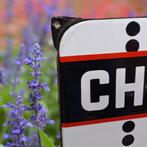 Top emaille bord van Chefarine 4, Langcat Bussum., Reclamebord, Gebruikt, ., Ophalen of Verzenden