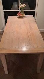 Eettafel teak whitewash 160cm 200cm 240cm, Teakhout, 200 cm of meer, Zo goed als nieuw, Vijf personen of meer