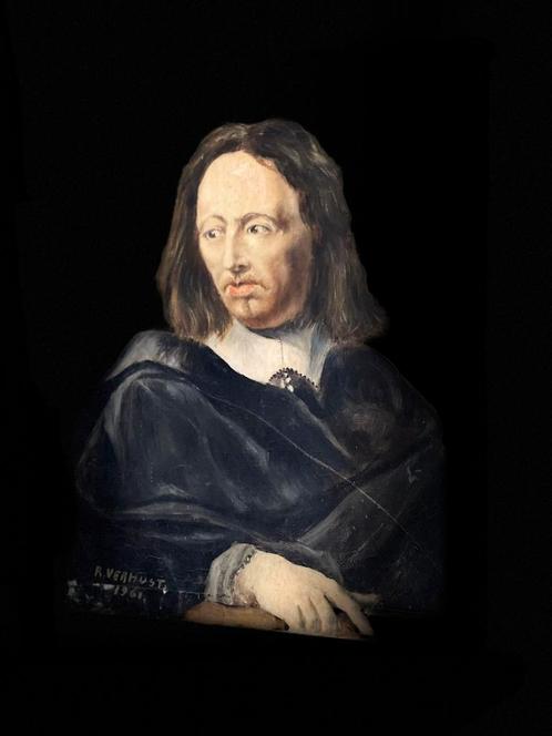 Portret van Statige Heer, Antiek en Kunst, Antiek | Woonaccessoires, Ophalen of Verzenden