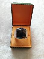 Mooie Brede Zilveren Ring met Facet Geslepen Zwarte Onix, Verzenden, Zilver, Ring, Met edelsteen