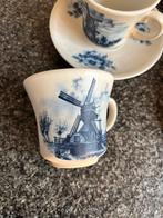 Delfs blauwe kop en schotels 3 stuks, Ophalen of Verzenden, Zo goed als nieuw, Kop en/of schotel