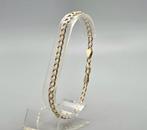 Gouden vintage bi-color schakel armband. 2025/799, Sieraden, Tassen en Uiterlijk, Armbanden, ., Ophalen of Verzenden, Zo goed als nieuw