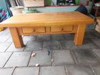 Houten Salontafel met 2 Laden, Huis en Inrichting, Tafels | Salontafels, 100 tot 150 cm, Landelijk, Minder dan 50 cm, Rechthoekig