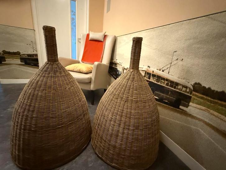 Grote Rotan Lampenkappen - 92cm hoog, Huis en Inrichting, Woonaccessoires | Vazen, Zo goed als nieuw, Overige kleuren, 75 cm of meer