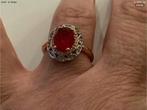 Zeer mooi nieuw ring edelstenen Robijn zirkoon 14 k GP, Verzenden, Zo goed als nieuw, 17 tot 18, Dame