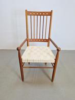 Vintage postmodern spijlen stoel webbing memphis ‘80 Italy, Hout, Postmodern, Ophalen of Verzenden, N