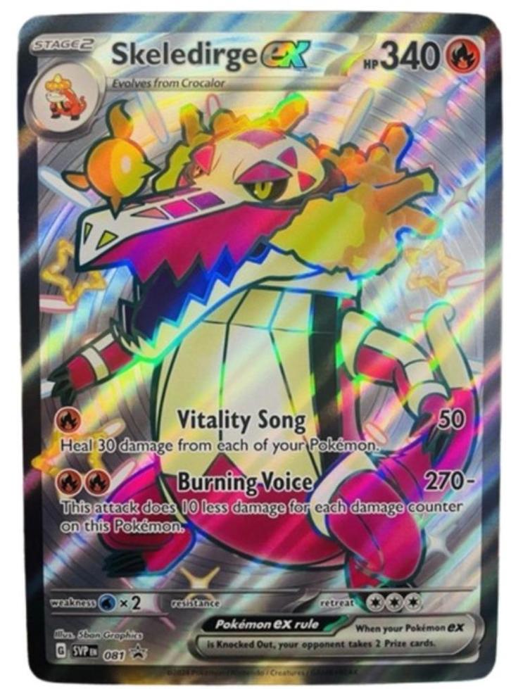 Pokemon Oversized kaart Skeledirge ex SVP 081, Hobby en Vrije tijd, Verzamelkaartspellen | Pokémon, Zo goed als nieuw, Losse kaart