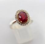 Robijn/diamanten ring, Ophalen, Nieuw, Zilver, Dame