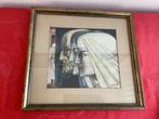Jan Toorop Bezonkenheid Meditatie vuur gekleurd pentekening, Ophalen of Verzenden