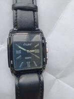 pols horloge, Quartz, Eclipse nieuw zwarte band, Overige merken, Leer, Staal, Polshorloge