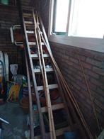 Houten glazenwassers ladder, Doe-het-zelf en Verbouw, Ophalen, Gebruikt, Trap, Opvouwbaar of Inschuifbaar