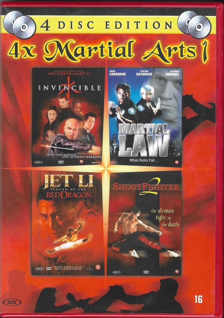 4 DVD box "4x Martial Arts", Cd's en Dvd's, Dvd's | Actie, Zo goed als nieuw, Martial Arts, Vanaf 16 jaar, Ophalen