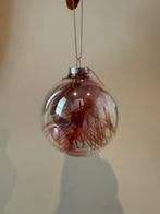 5 x kerstbal met roze veer glas, Ophalen of Verzenden, Zo goed als nieuw