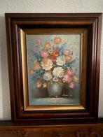R.Cox met prachtige kleurrijke bloemen in vaas, Antiek en Kunst, Kunst | Schilderijen | Klassiek, Ophalen