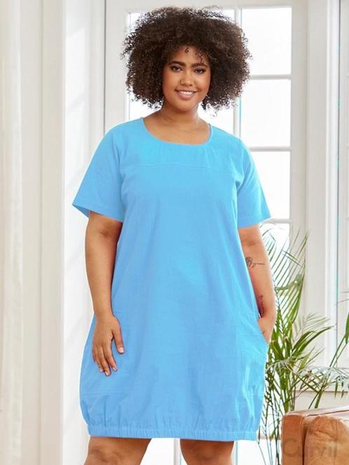 7869 zomerse jurk van ZHENZI - maat M (46/48), Kleding | Dames, Grote Maten, Nieuw, Jurk, Blauw, Verzenden