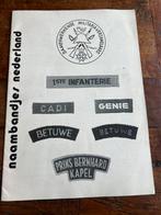 Naslagwerk KL KNIL naambandjes emblemen embleem nederlands, Verzamelen, Ophalen of Verzenden, Nederland, Embleem of Badge, Landmacht