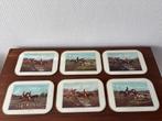 Vintage "Fores's Hunting Sketches" Set van 6 placemats., Antiek en Kunst, Ophalen of Verzenden