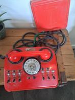 Vintage retro telefoon met draaischijf en doorverbinden, Ophalen of Verzenden, Gebruikt