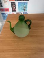 Frosted  decoratieve groene glazen sier theepot, Antiek en Kunst, Antiek | Glas en Kristal, Ophalen of Verzenden