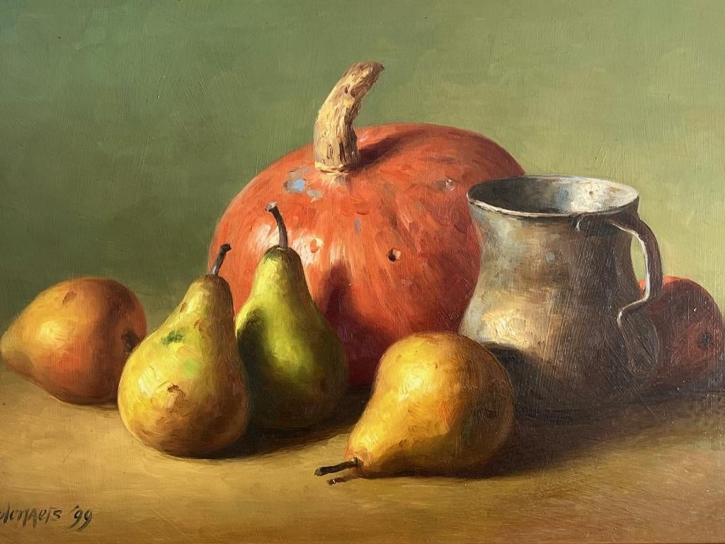 Fred Smoolenaers, stilleven met fruit en kan, Ophalen