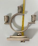 Antieke Just Andersen tin tinnen driedelige kandelaar diearm, Antiek en Kunst, Antiek | Kandelaars, Ophalen of Verzenden, Overige materialen