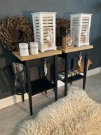 Nachtkastjes Black & Wagondelen Wood & Tuigleer Kastjes, Ophalen of Verzenden, Zo goed als nieuw