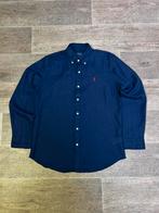 Linnen Marineblauw Ralph Lauren Overhemd – Maat L, Blauw, Vintagie, Ralph Lauren, Haulerwijk