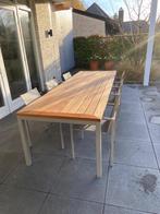 Luxe Royal Botania tuintafel met 6 stoelen, Ophalen, Gebruikt, Meer dan 8 zitplaatsen, Aluminium