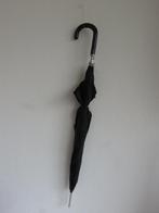 Zwarte paraplu met kunstleren handvat, greep (vintage 1980), Sieraden, Tassen en Uiterlijk, Paraplu's, Ophalen of Verzenden, Zo goed als nieuw