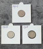 3 x 5 cent 1907 - 2x 1908 nederland, Verzenden, Koningin Juliana, 5 cent, Setje