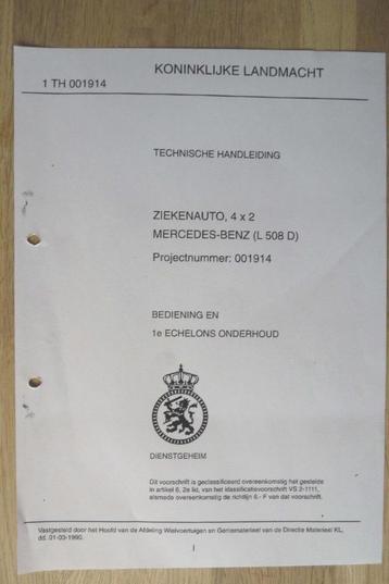 Handboek Mercedes 508 D (ambulance) beschikbaar voor biedingen