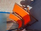 Leuke rode houten tuinstoelen, Tuin en Terras, Ophalen, Gebruikt, Hout