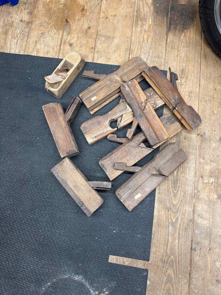 Oude Houten Schaven - Set van Diverse Schaven, Doe-het-zelf en Verbouw, Gereedschap | Handgereedschap, Gebruikt, Ophalen of Verzenden