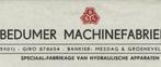 BEDUM MACHINE FABRIEK 1964, Ophalen of Verzenden, Gebruikt, Overige typen