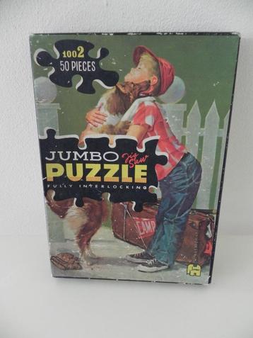Jumbo puzzel puzzle jaren 60 - jongen met Lassiehond beschikbaar voor biedingen