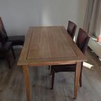 Mooie massief Houten Eettafel - 190x90 cm, Ophalen, Eikenhout, 50 tot 100 cm, Zo goed als nieuw