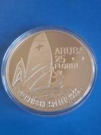 1992 Aruba 25 florins zilver Proof, OS Barcelona Beatrix, Verzenden, Midden-Amerika, Losse munt, Zilver