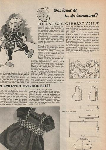 Vintage haakpatroon 1942 haken vestje voor baby