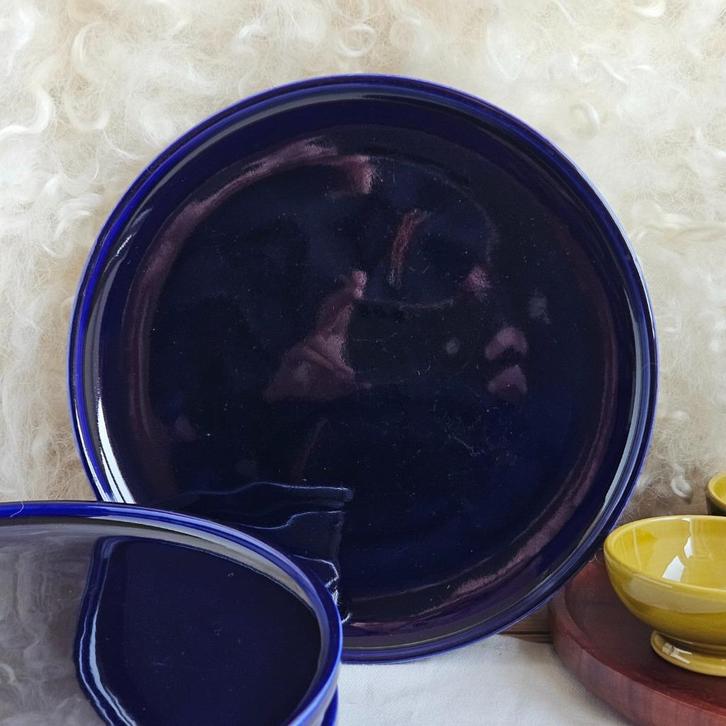 Huizen Holland kobaltblauw ontbijtbord | per stuk, Huis en Inrichting, Keuken | Servies, Zo goed als nieuw, Bord(en), Overige stijlen