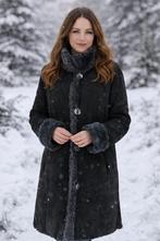 100% shearling leren lammycoat schapenvacht winterjas 42-44, Kleding | Dames, Zwart, Maat 42/44 (L), Ophalen of Verzenden, Zo goed als nieuw